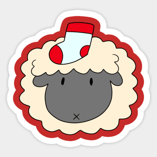 Sock Sheep Face Sticker